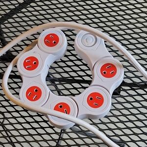 Flexible Power Strip with Red Outlets